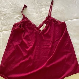 Abercrombie Raspberry Satin tank